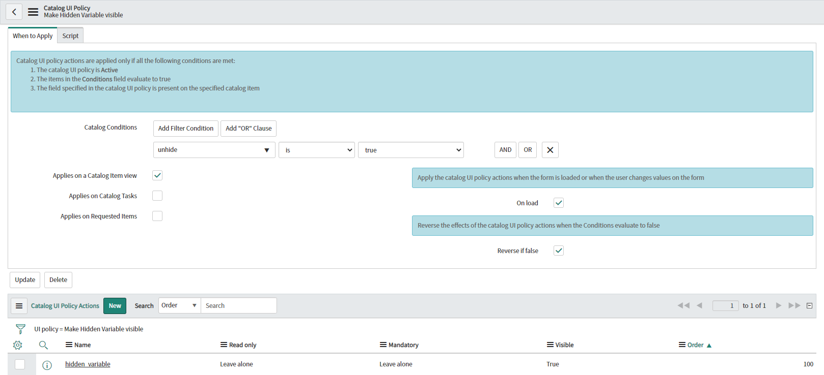 New "Hide" variable field (onLoad) ServiceNow Community